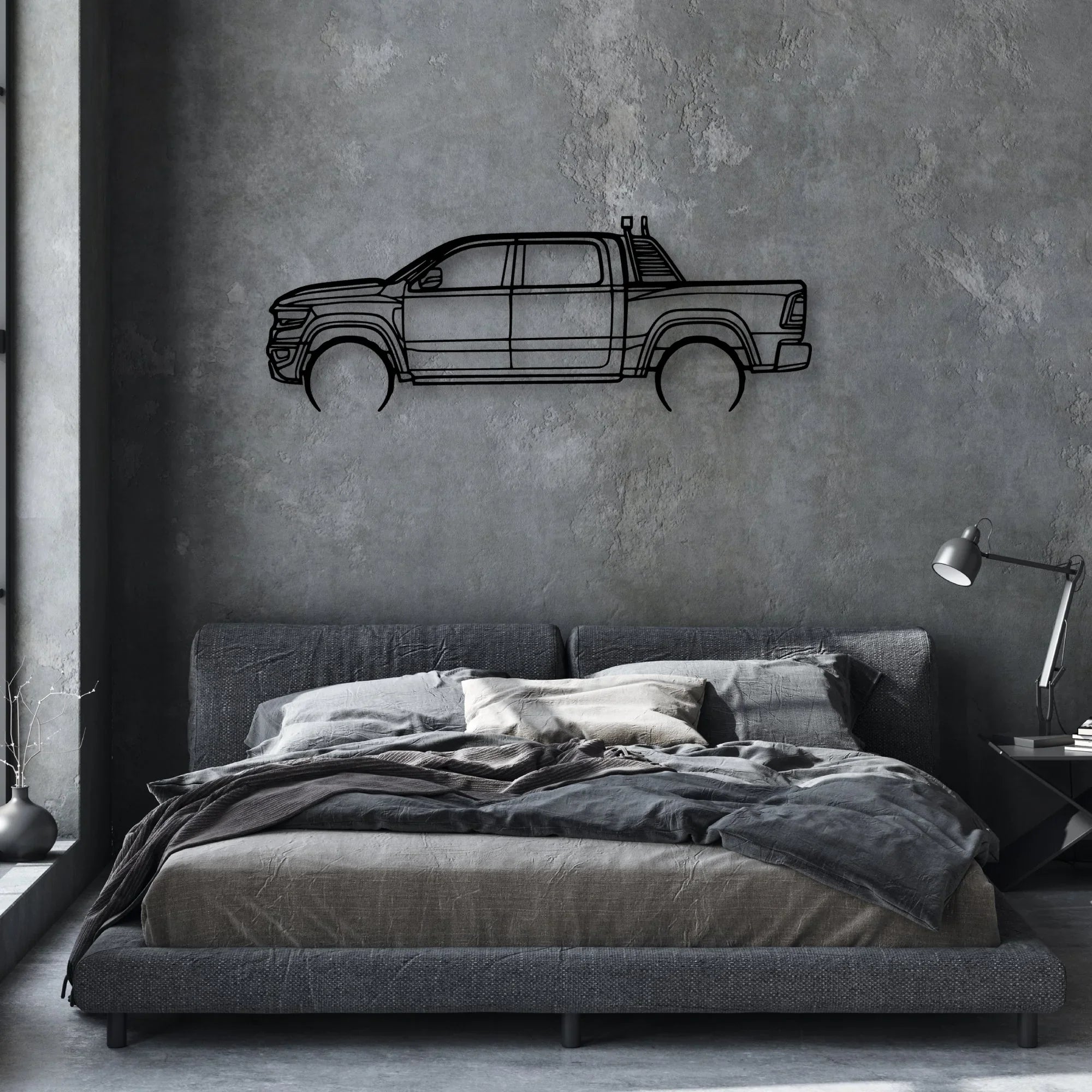 RAM TRX 2022 Classic Silhouette Metal Wall Art - Automotive Garage Decor