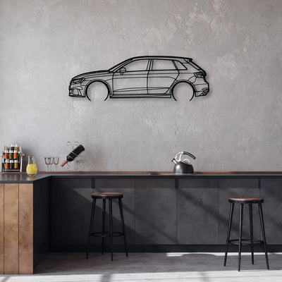 RS3 8v 2 Classic Silhouette Metal Wall Art - Automotive Garage Decor