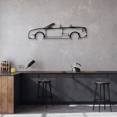 RS4 2006 Cabriolet Classic Silhouette Metal Wall Art - Automotive Garage Decor