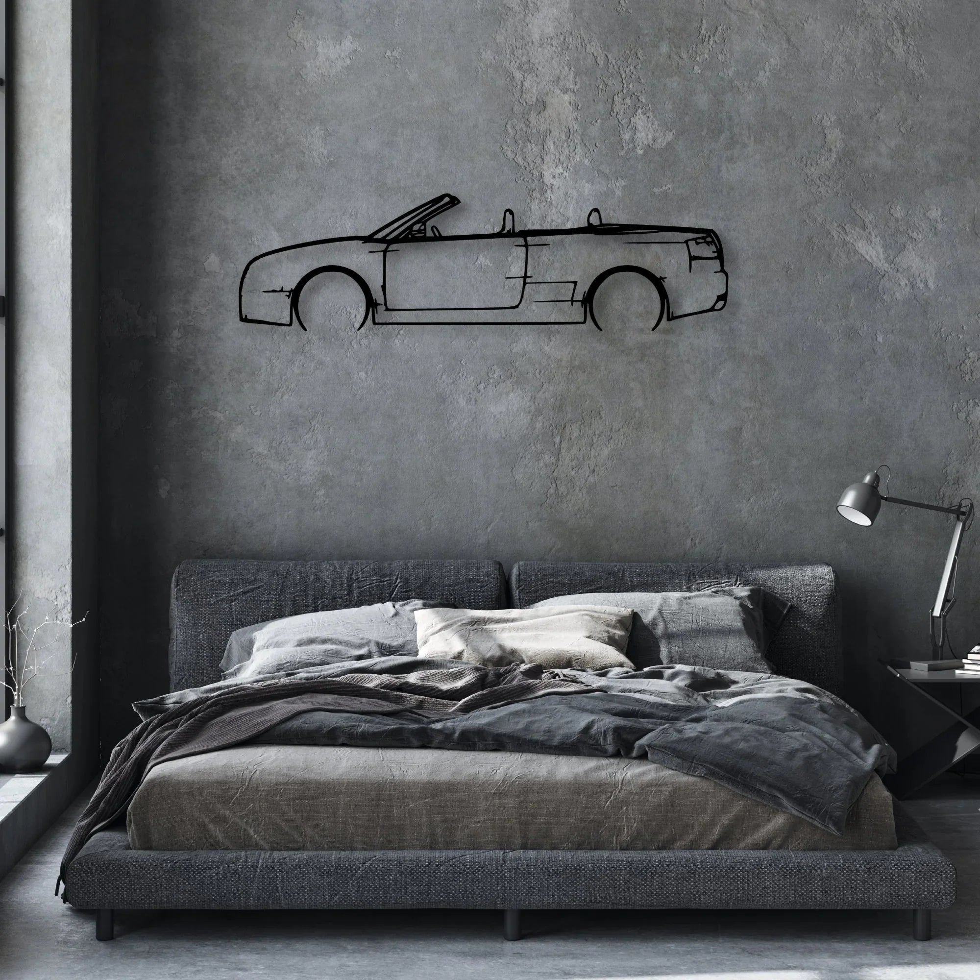 RS4 2006 Cabriolet Classic Silhouette Metal Wall Art - Automotive Garage Decor