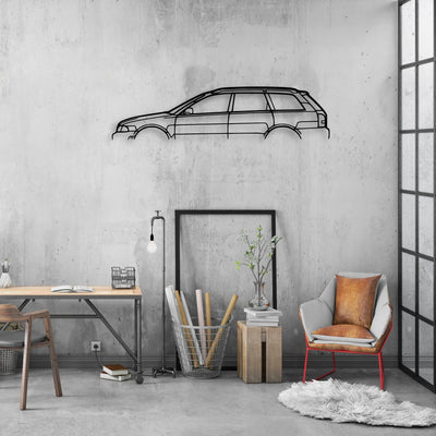 RS4 B5 2001 Classic Silhouette Metal Wall Art - Automotive Garage Decor