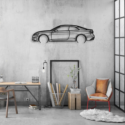 RS5 Coupe 2022 Classic Silhouette Metal Wall Art - Automotive Garage Decor