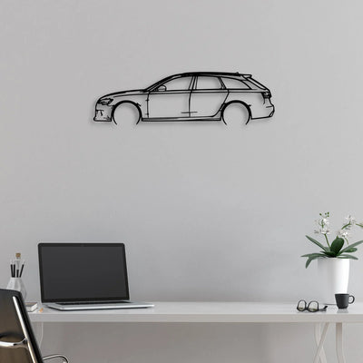RS6 2016 Classic Silhouette Metal Wall Art - Automotive Garage Decor