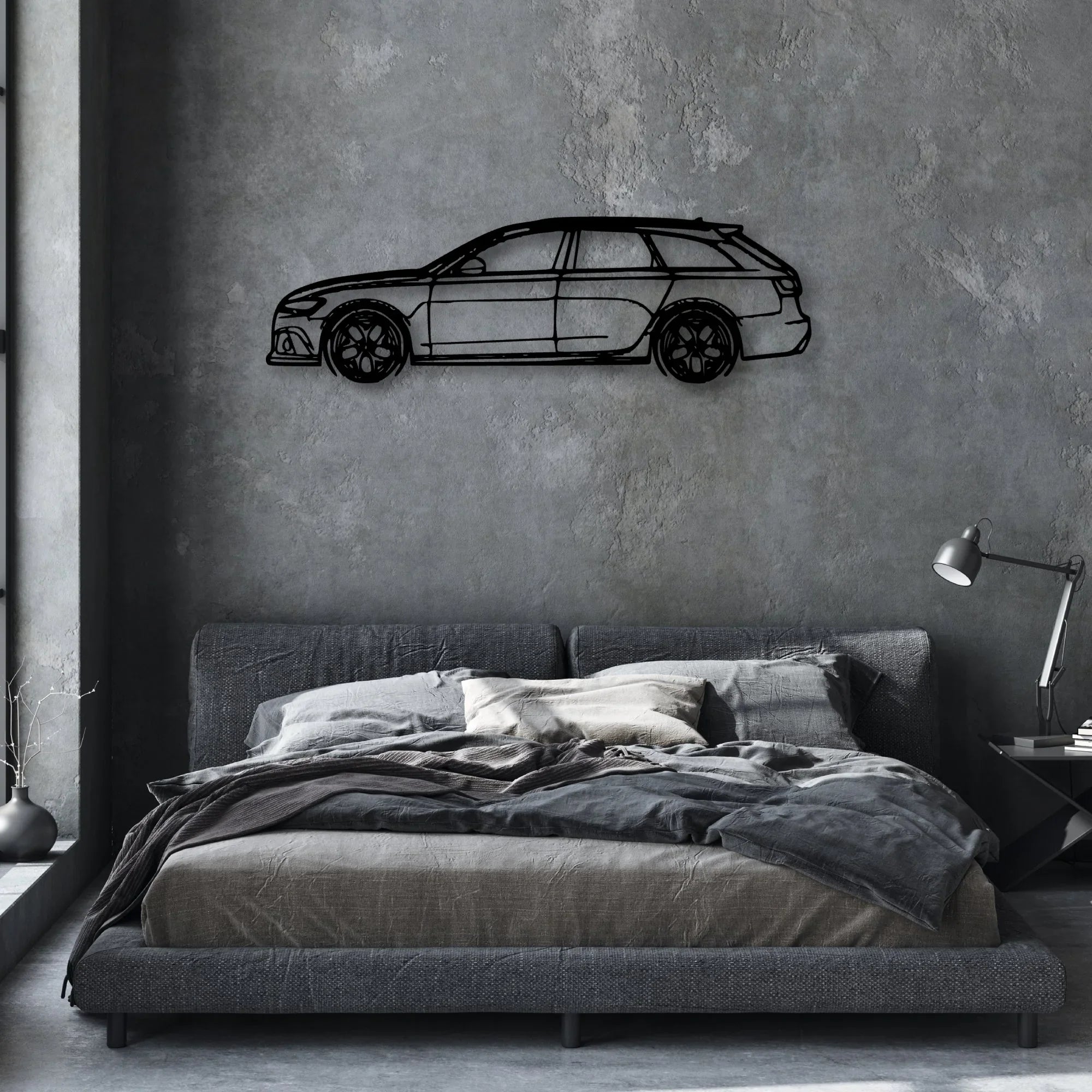 RS6 C7 Classic Silhouette Metal Wall Art - Automotive Garage Decor