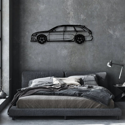 RS6 C7 Classic Silhouette Metal Wall Art - Automotive Garage Decor