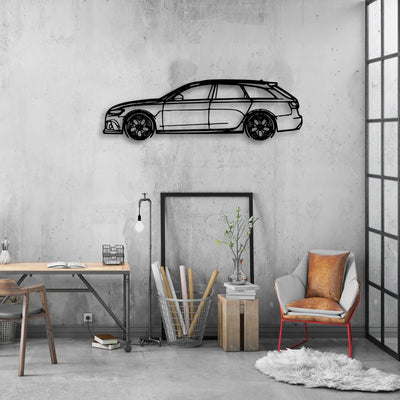 RS6 C7 Classic Silhouette Metal Wall Art - Automotive Garage Decor