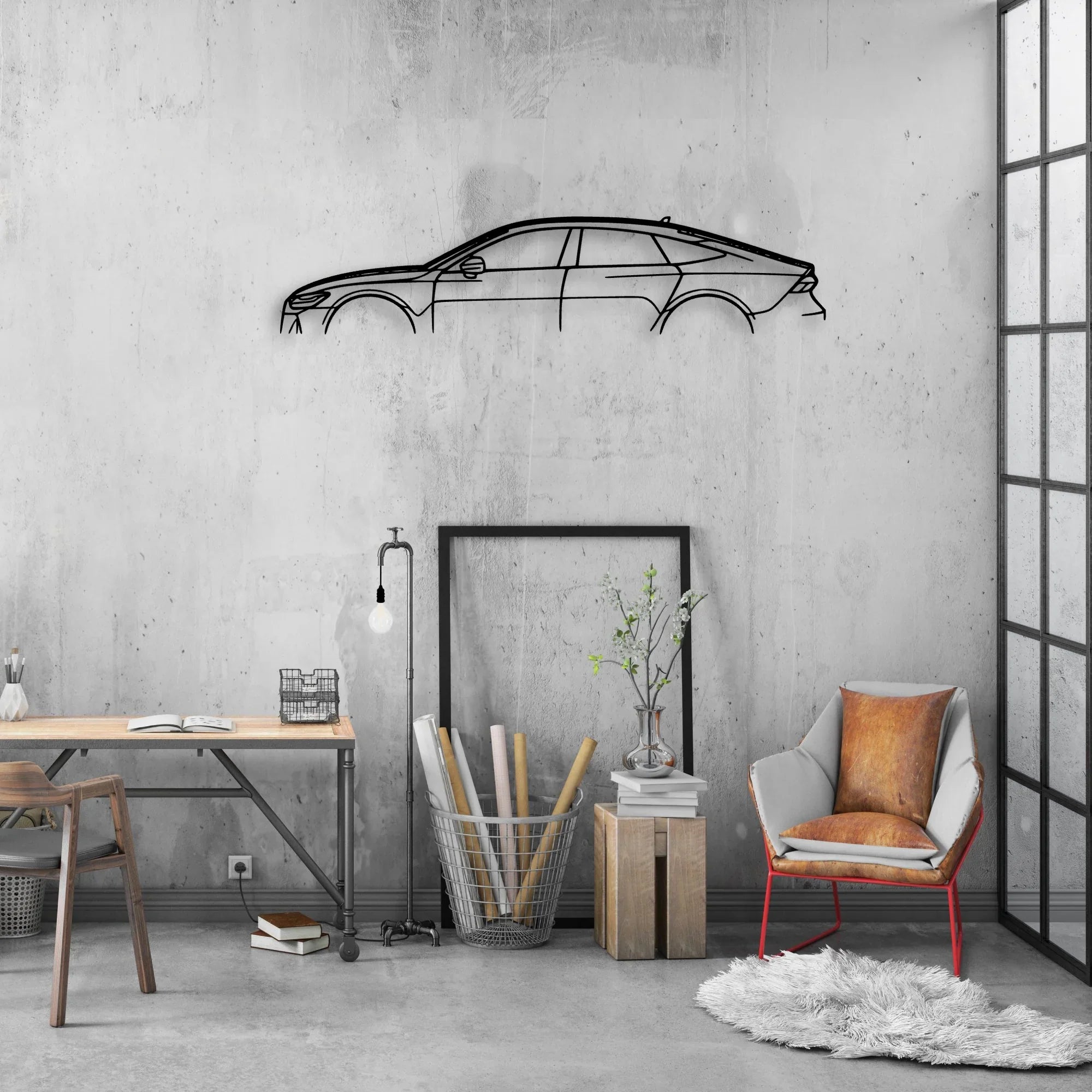 RS7 Mk2 2 Classic Silhouette Metal Wall Art - Automotive Garage Decor