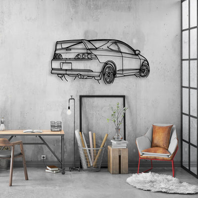 RSX Type S Angle Classic Silhouette Metal Wall Art - Automotive Garage Decor