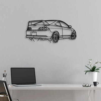 RSX Type S Angle Classic Silhouette Metal Wall Art - Automotive Garage Decor