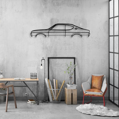 RX4 1974 Classic Silhouette Metal Wall Art - Automotive Garage Decor