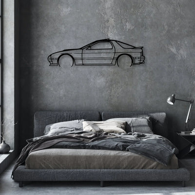 RX7 1989 Classic Silhouette Metal Wall Art - Automotive Garage Decor