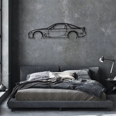 RX7 R1 2 Classic Silhouette Metal Wall Art - Automotive Garage Decor