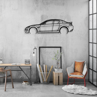 RX8 2 Classic Silhouette Metal Wall Art - Automotive Garage Decor