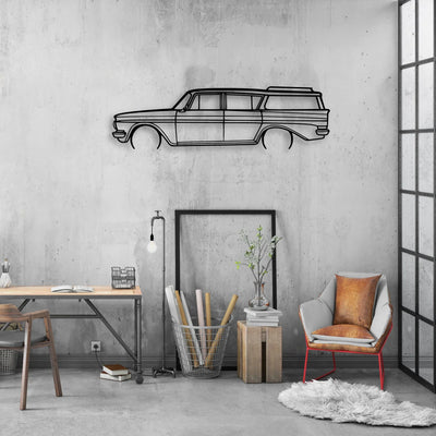 Rambler Wagon 1961 Classic Silhouette Metal Wall Art - Automotive Garage Decor