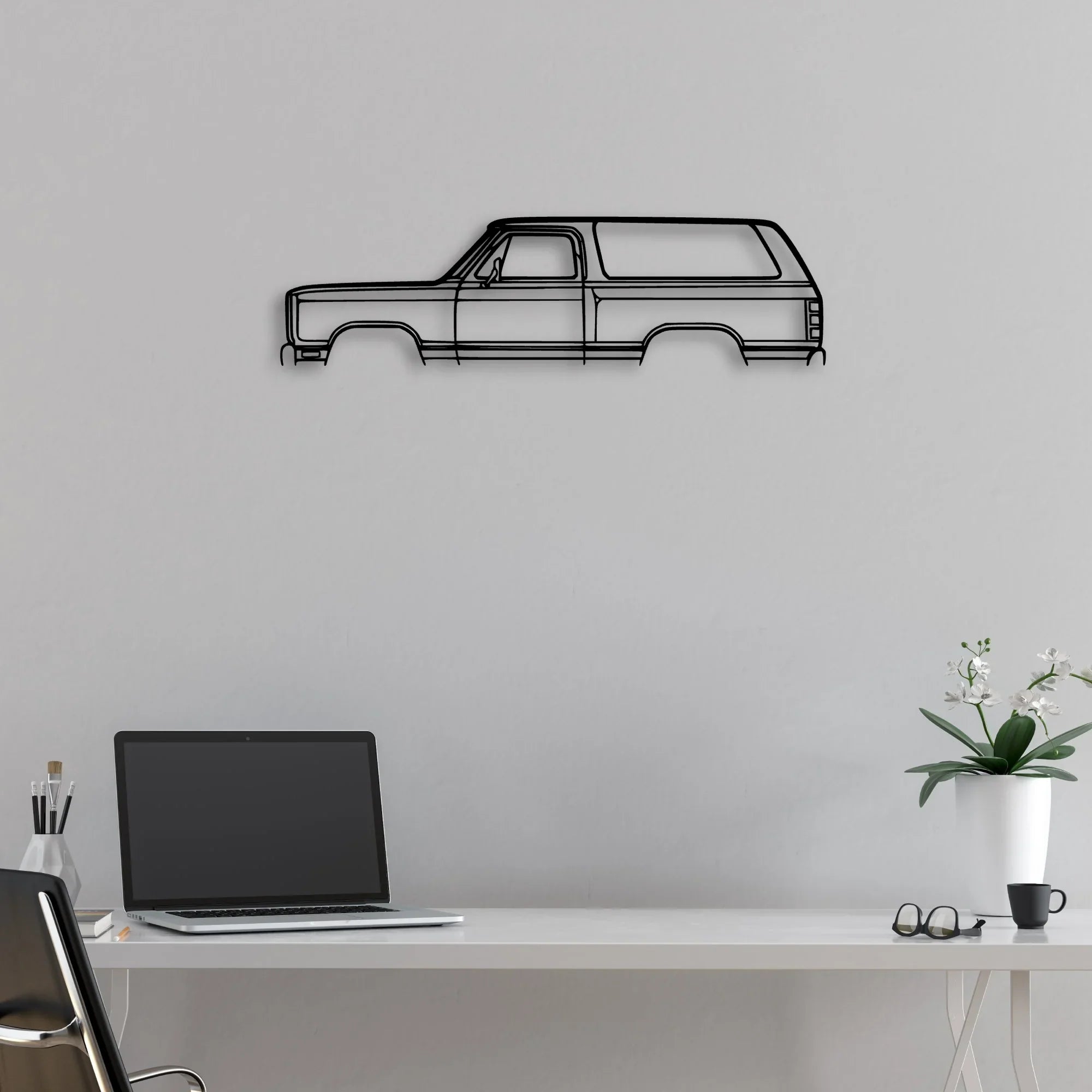 Ramcharger Prospector 1985 Classic Silhouette Metal Wall Art - Automotive Garage Decor