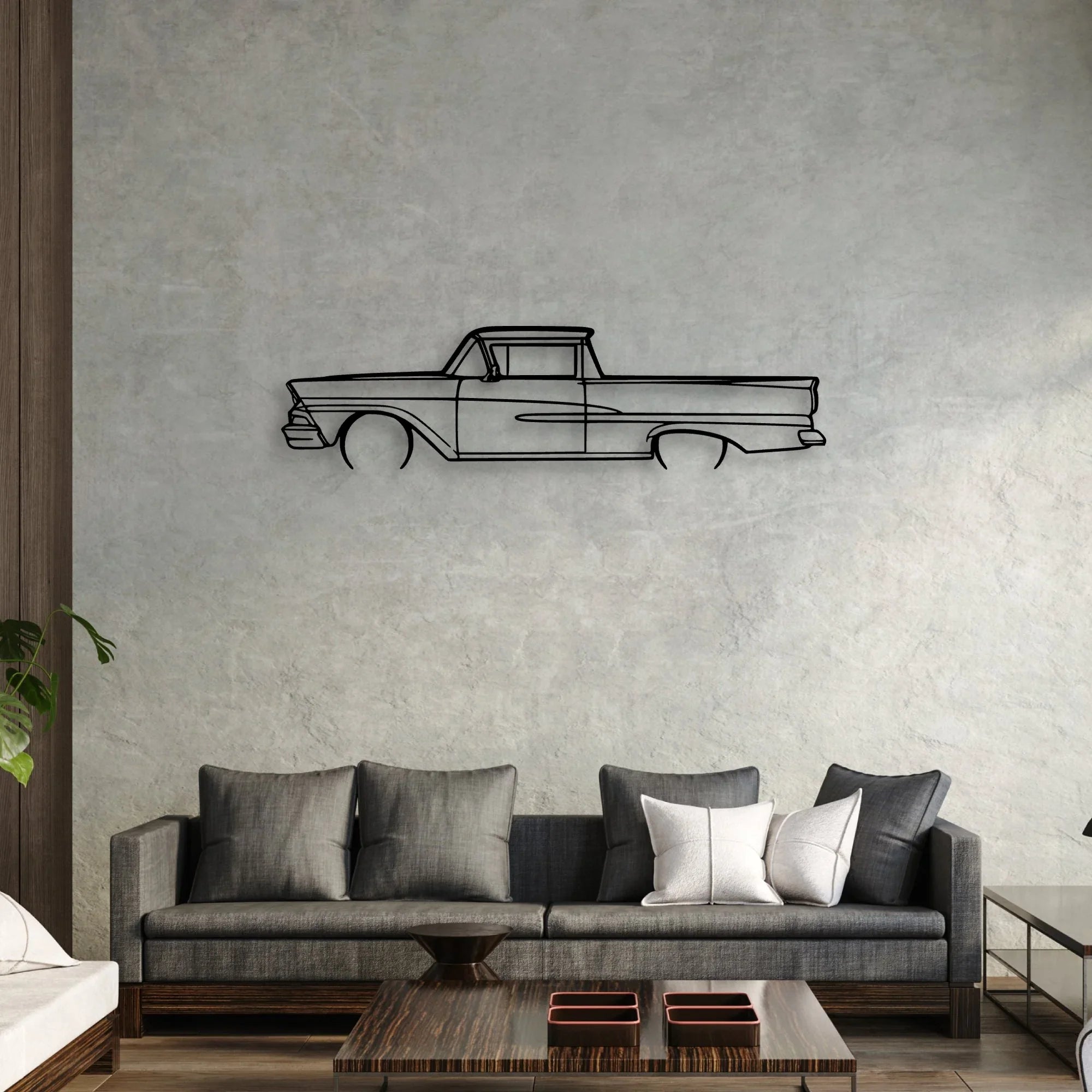 Ranchero 1958 Classic Silhouette Metal Wall Art - Automotive Garage Decor