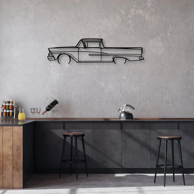 Ranchero 1958 Classic Silhouette Metal Wall Art - Automotive Garage Decor