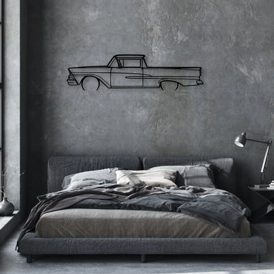Ranchero 1958 Classic Silhouette Metal Wall Art - Automotive Garage Decor