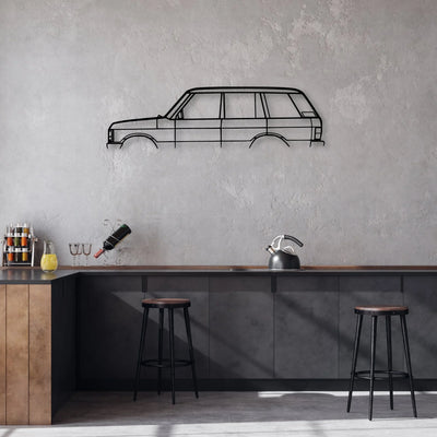 Range Rover LWB Classic Silhouette Metal Wall Art - Automotive Garage Decor