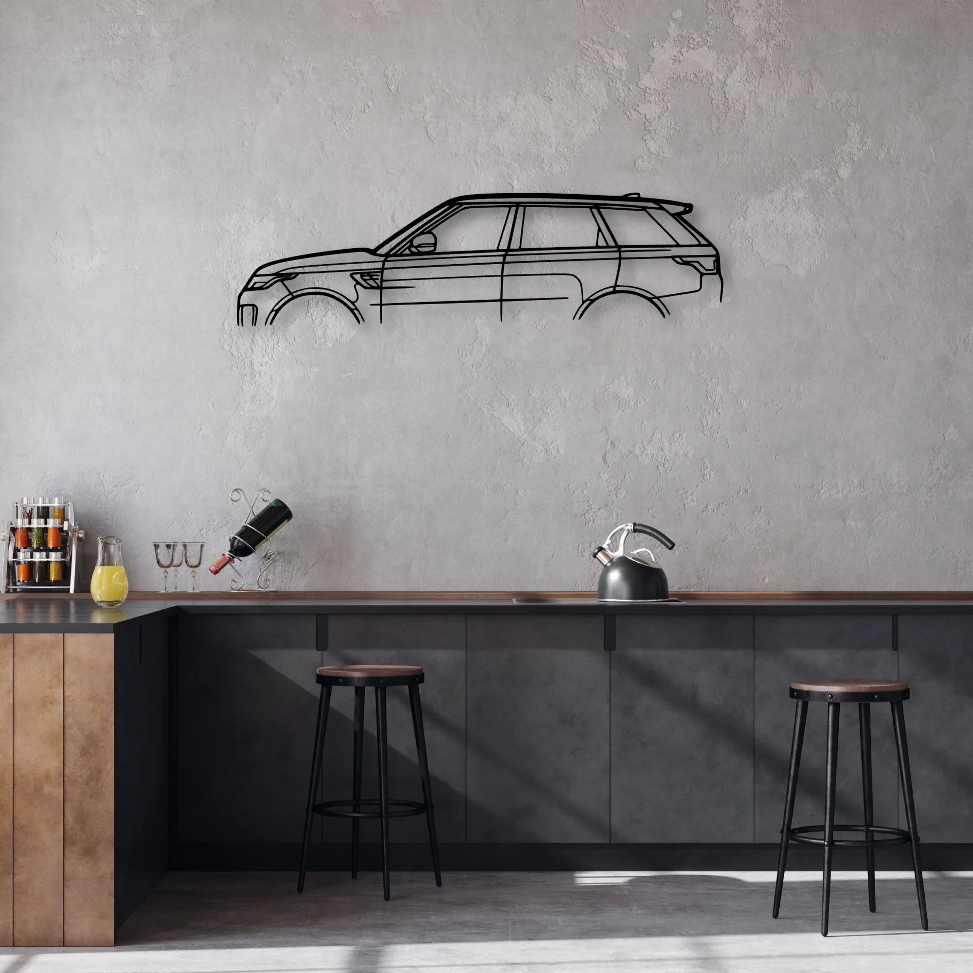 Range SVR Classic Silhouette Metal Wall Art - Automotive Garage Decor