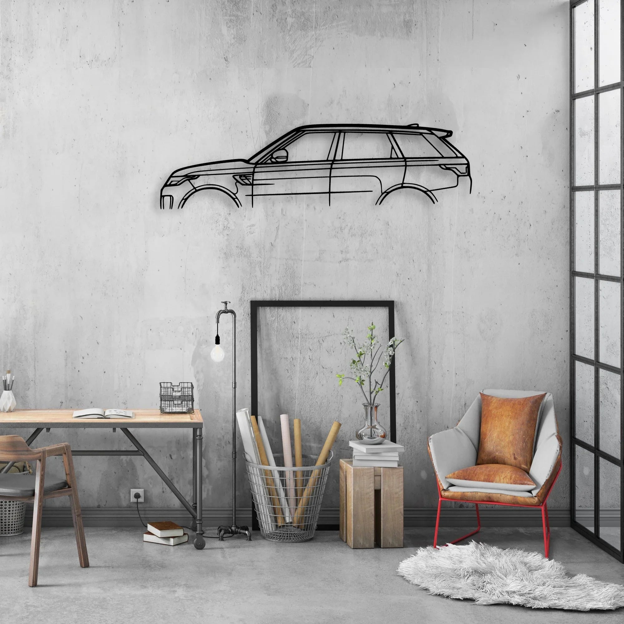 Range SVR Classic Silhouette Metal Wall Art - Automotive Garage Decor