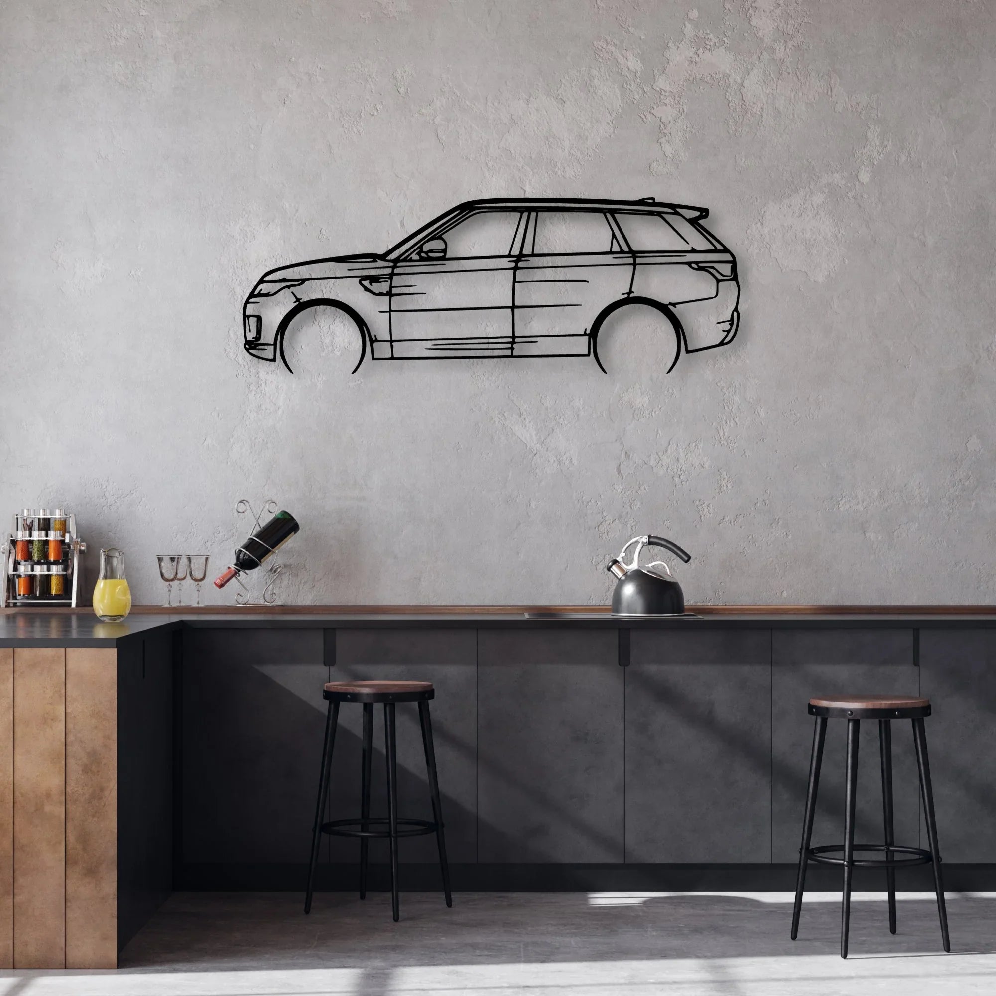 Range Sport 2020 Classic Silhouette Metal Wall Art - Automotive Garage Decor