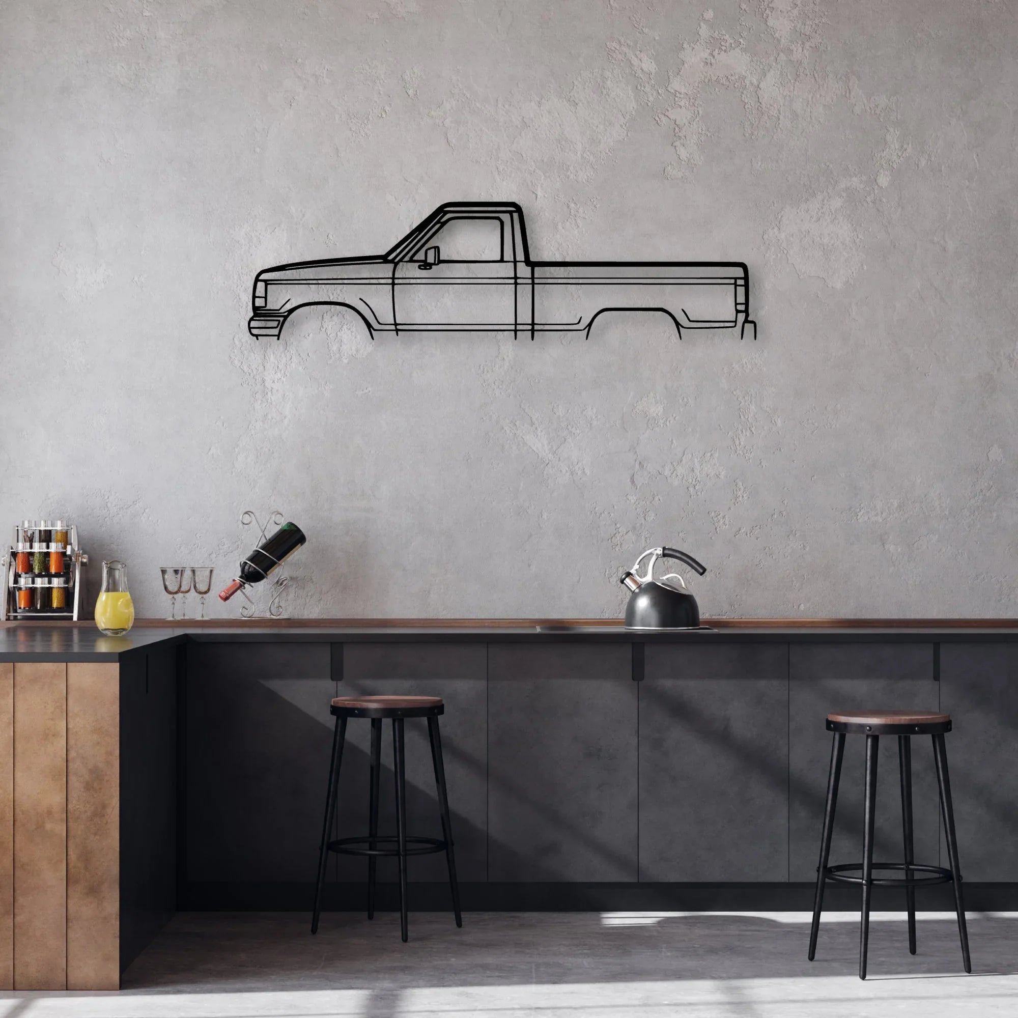 Ranger 1992 Classic Silhouette Metal Wall Art - Automotive Garage Decor