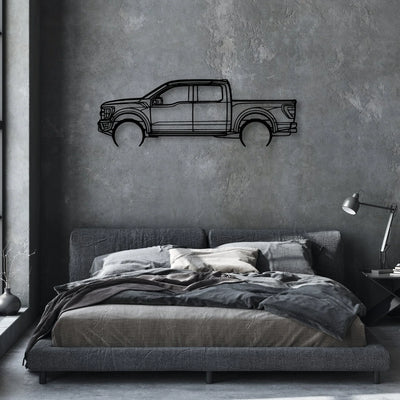 Raptor 2022 Classic Silhouette Metal Wall Art - Automotive Garage Decor