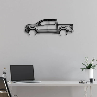 Raptor 2022 Classic Silhouette Metal Wall Art - Automotive Garage Decor