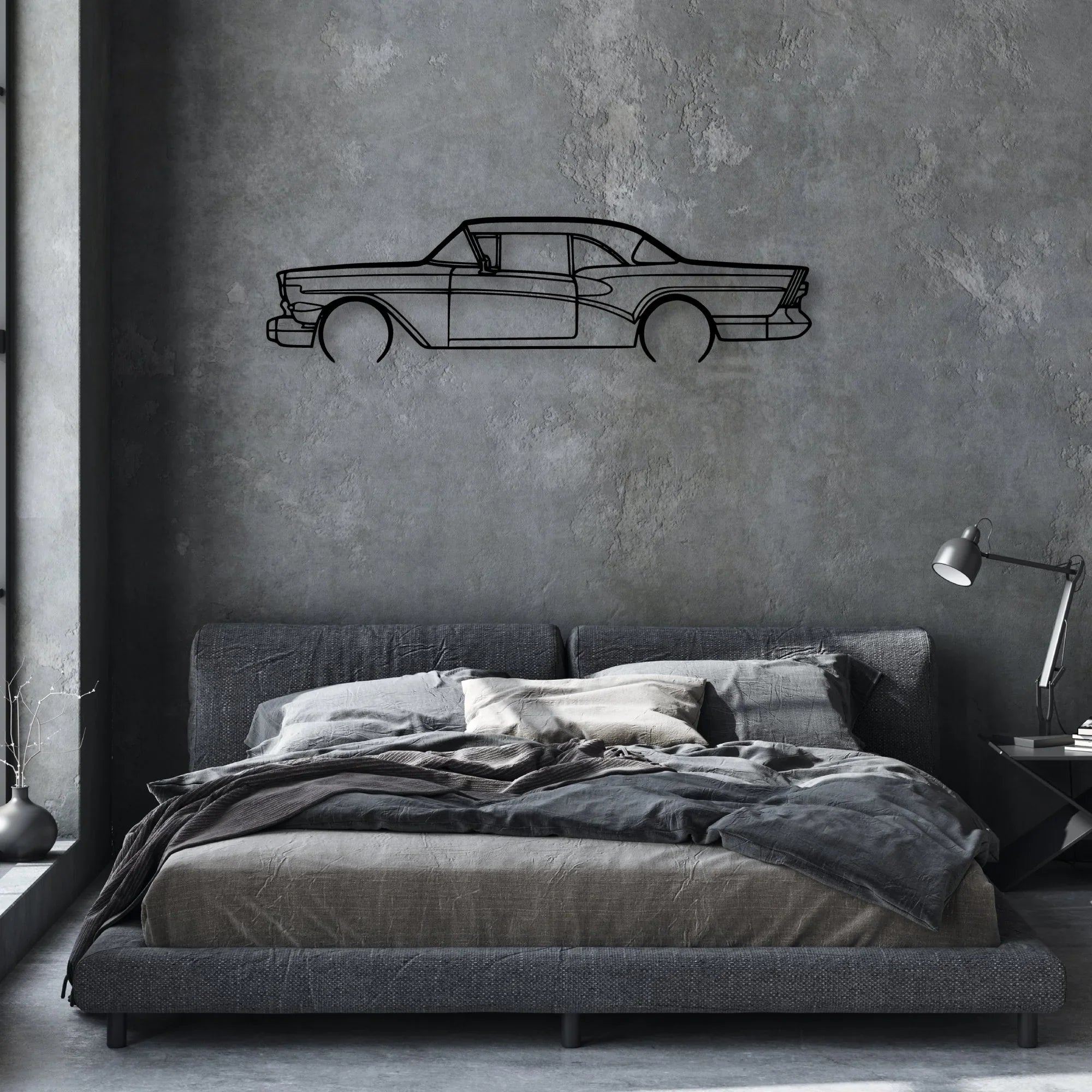 Riv 1957 Classic Silhouette Metal Wall Art - Automotive Garage Decor