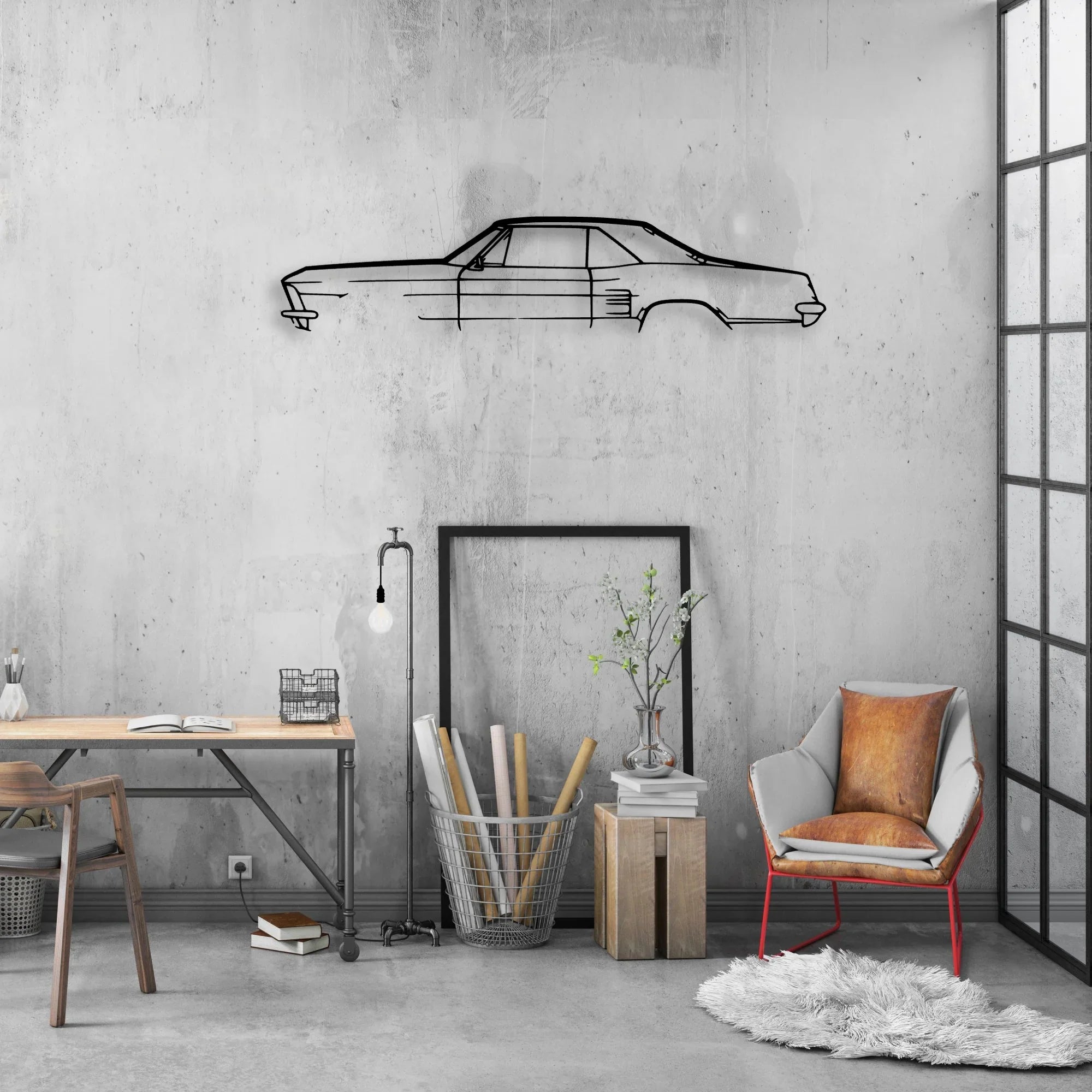 Riv 1964 Classic Silhouette Metal Wall Art - Automotive Garage Decor