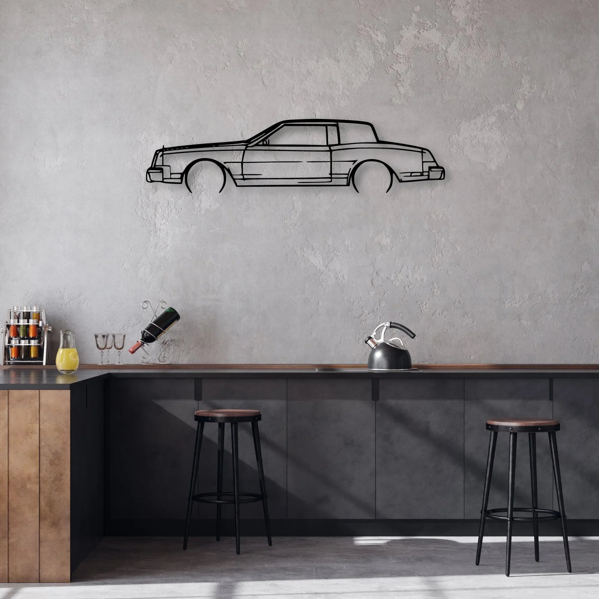 Riv 1985 Classic Silhouette Metal Wall Art - Automotive Garage Decor