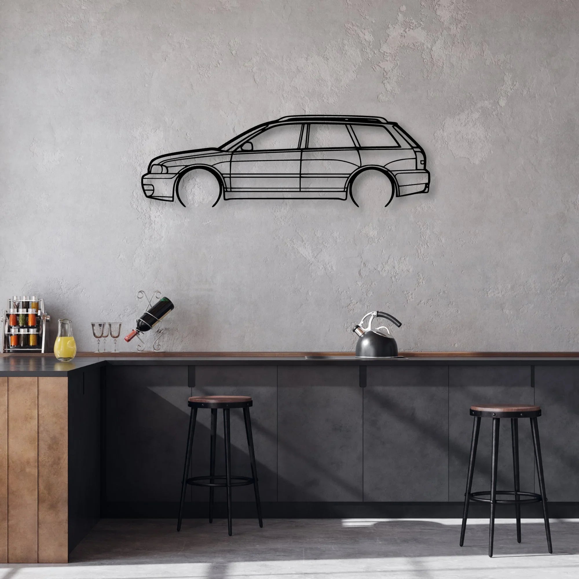 S4 Avant B5 2 Classic Silhouette Metal Wall Art - Automotive Garage Decor