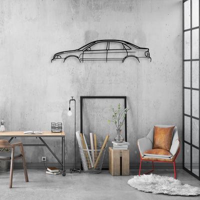 S4 B4 Sedan Classic Silhouette Metal Wall Art - Automotive Garage Decor