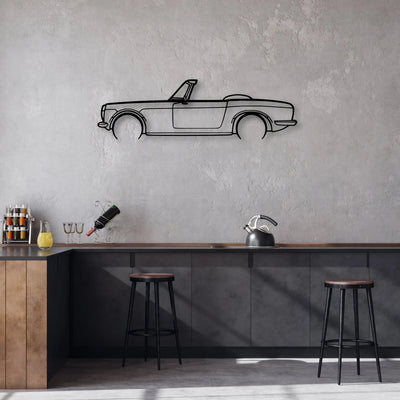 S600 1965 Classic Silhouette Metal Wall Art - Automotive Garage Decor