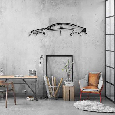 S60 2017 Classic Silhouette Metal Wall Art - Automotive Garage Decor