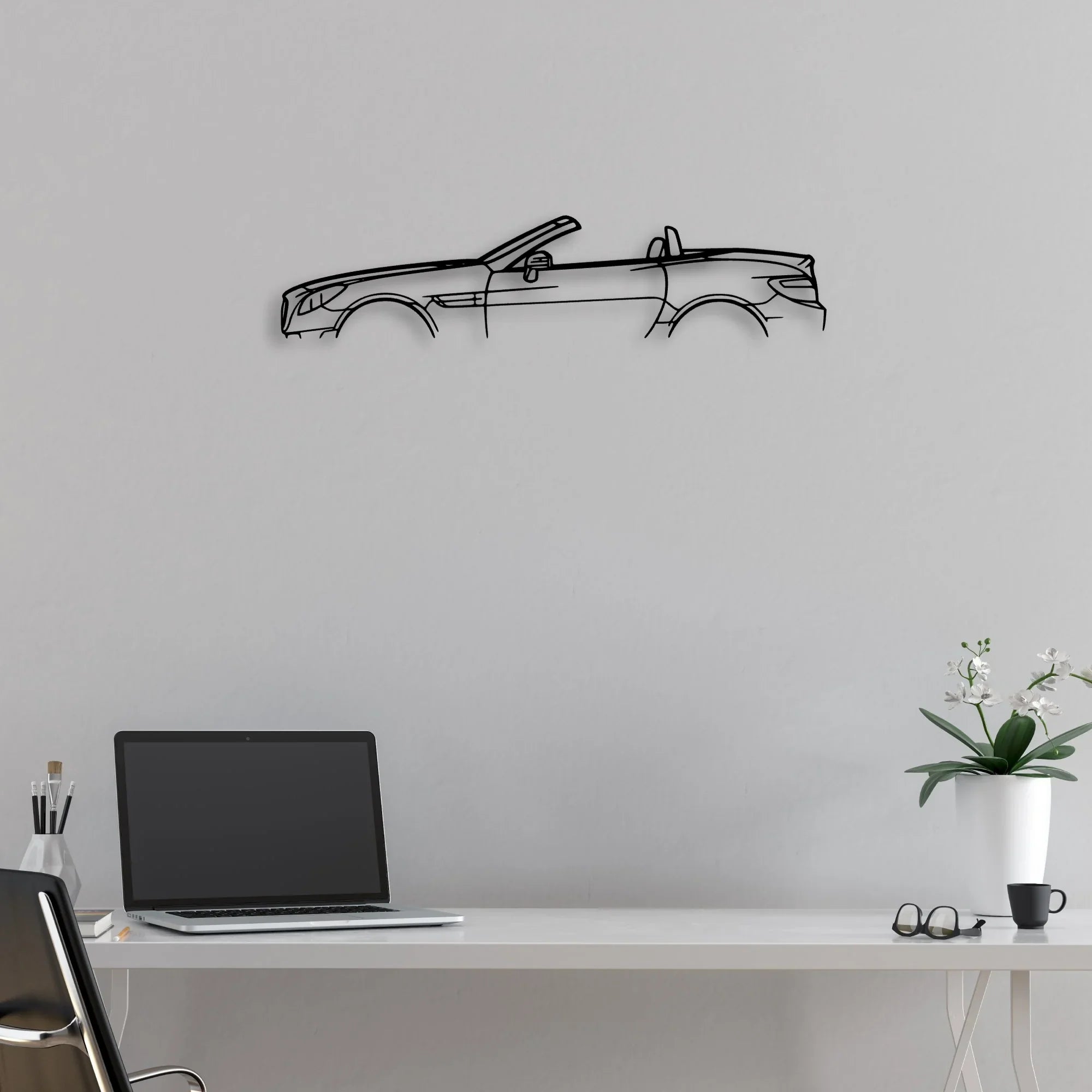 SLK 350 2013 Classic Silhouette Metal Wall Art - Automotive Garage Decor