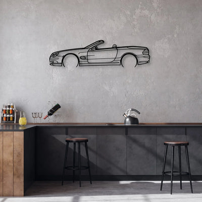 SL 55 AMG 2003 Classic Silhouette Metal Wall Art - Automotive Garage Decor