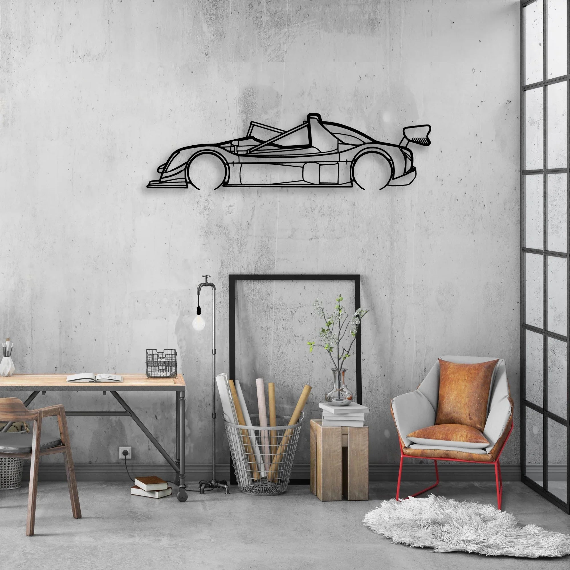 SR10 Classic Silhouette Metal Wall Art - Automotive Garage Decor