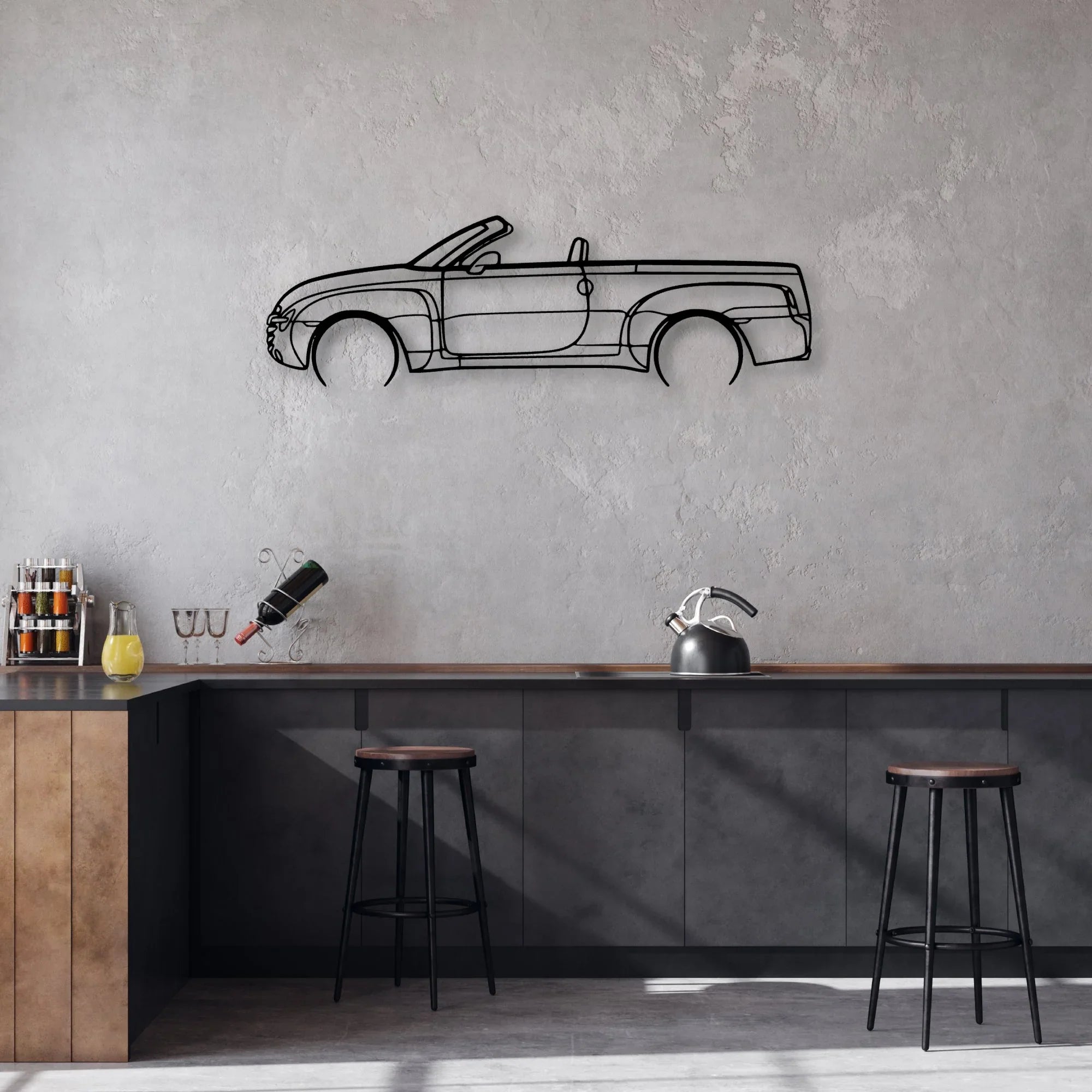 SSR 2 Classic Silhouette Metal Wall Art - Automotive Garage Decor
