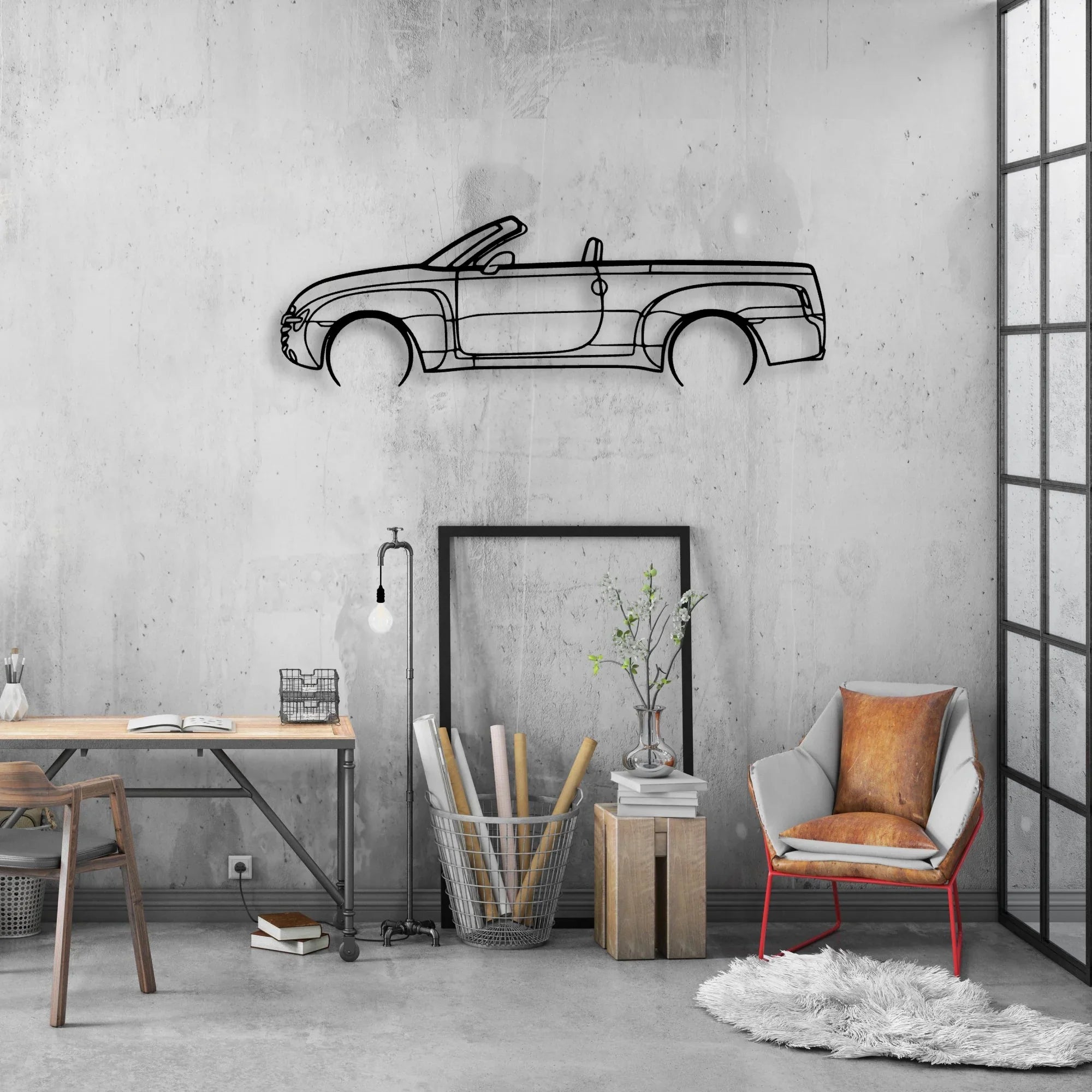 SSR 2 Classic Silhouette Metal Wall Art - Automotive Garage Decor