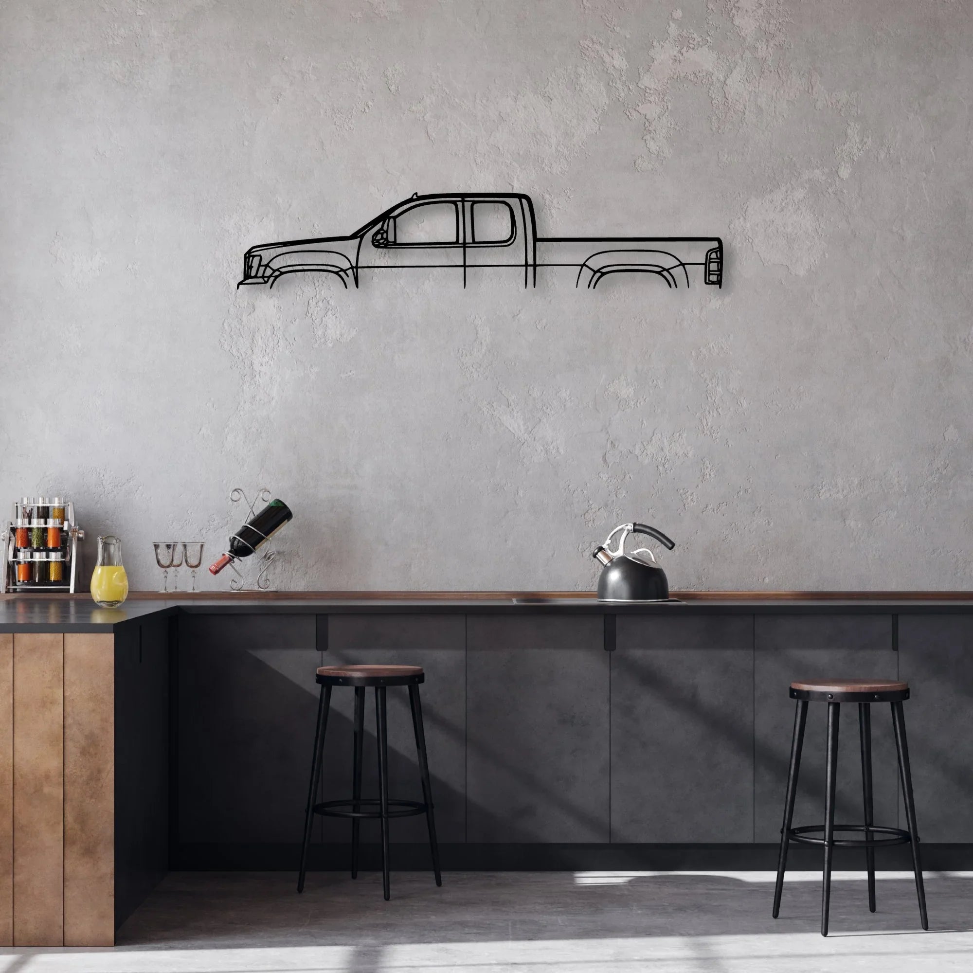 Sierra 2011 Classic Silhouette Metal Wall Art - Automotive Garage Decor