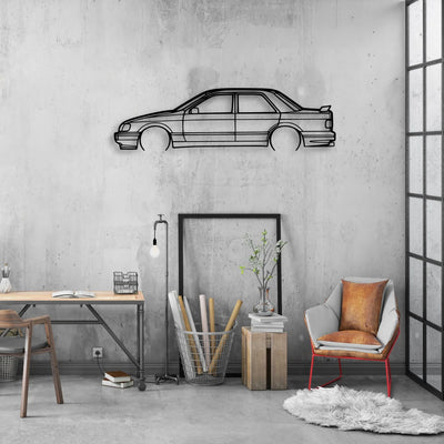 Sierra RS 1989 V2 Classic Silhouette Metal Wall Art - Automotive Garage Decor