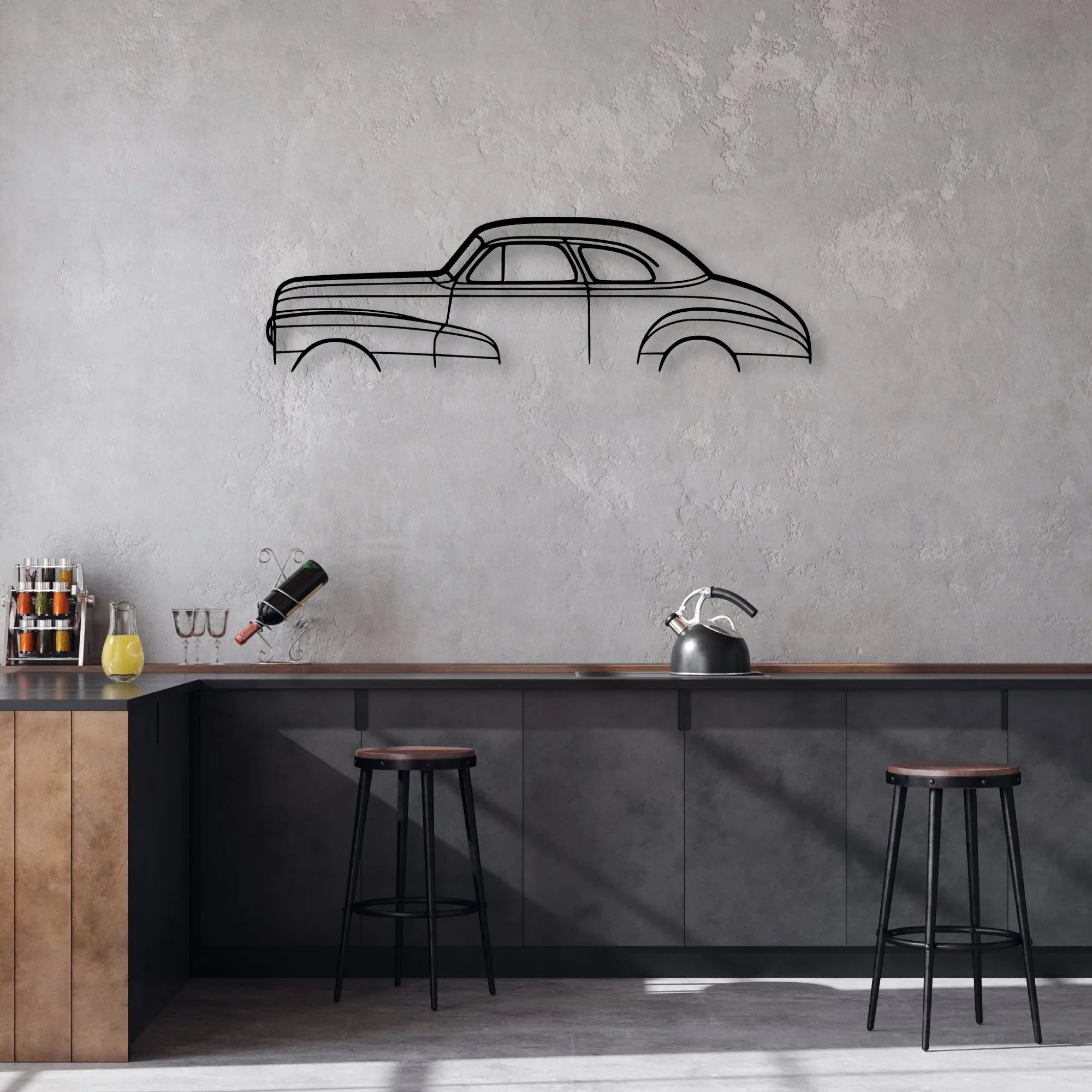 Stylemaster Coupe 1948 Classic Silhouette Metal Wall Art - Automotive Garage Decor