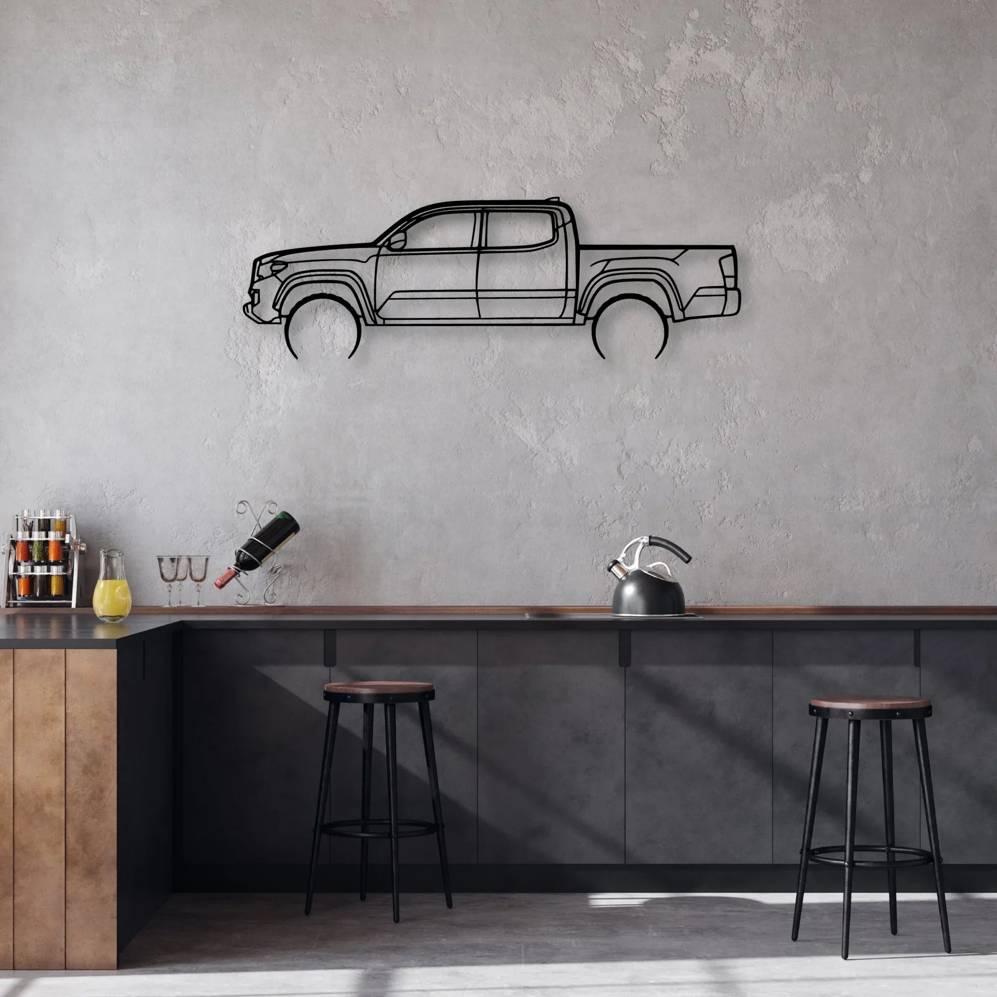 Tacoma Lunar Rock 2 Classic Silhouette Metal Wall Art - Automotive Garage Decor