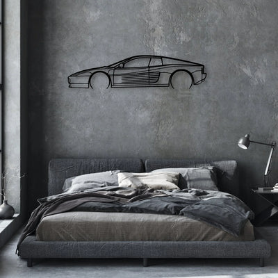 Testarossa 2 Classic Silhouette Metal Wall Art - Automotive Garage Decor