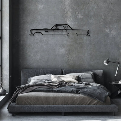 Thunderbird 1957 Classic Silhouette Metal Wall Art - Automotive Garage Decor