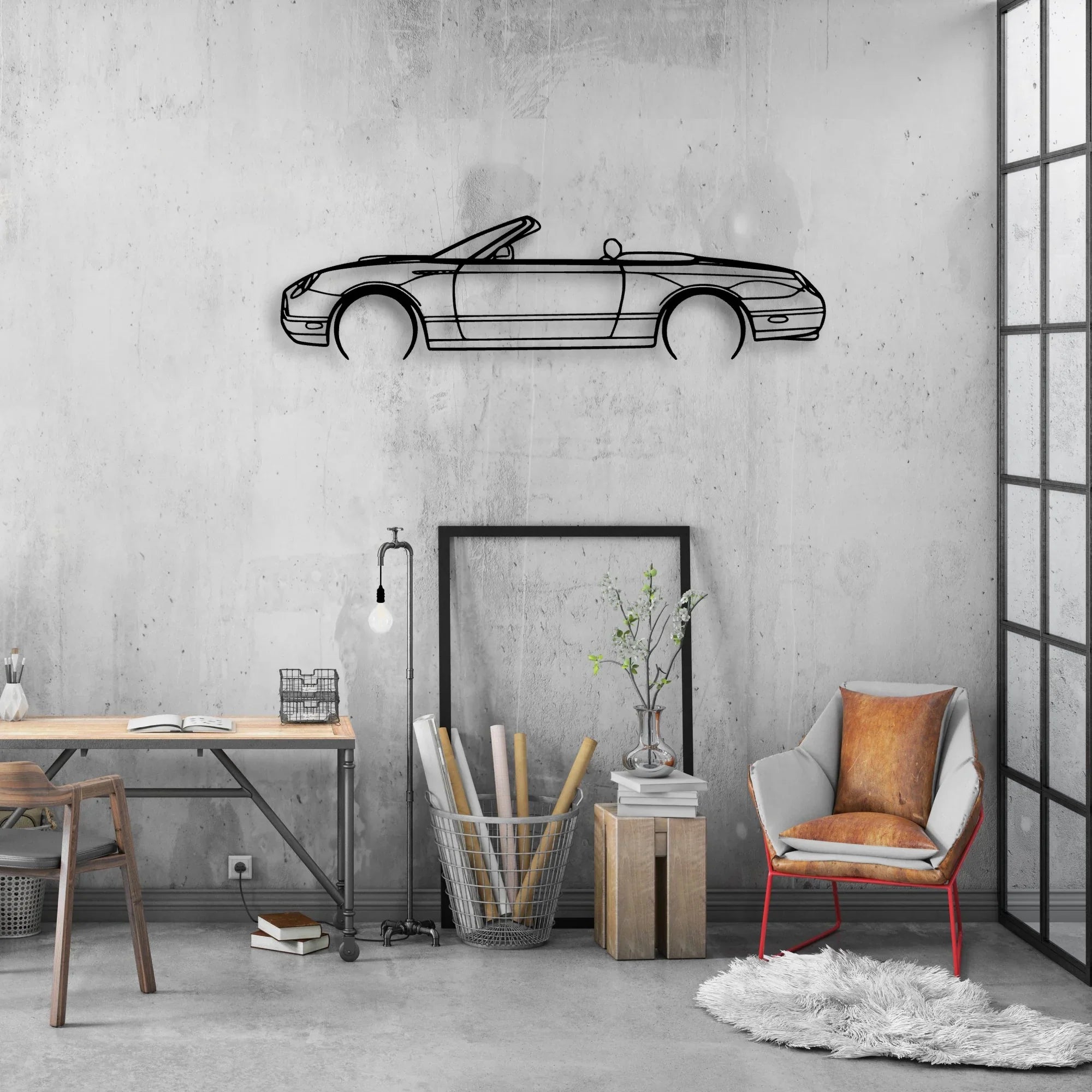 Thunderbird 2002 Classic Silhouette Metal Wall Art - Automotive Garage Decor