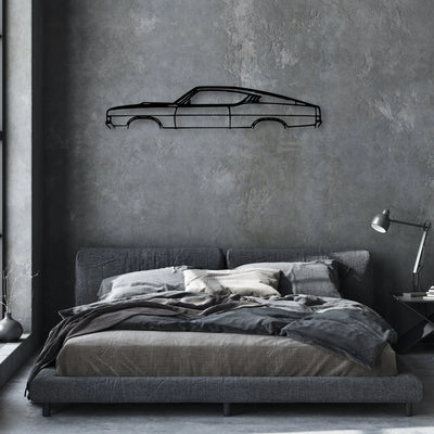 Torino Cobra 1969 Classic Silhouette Metal Wall Art - Automotive Garage Decor