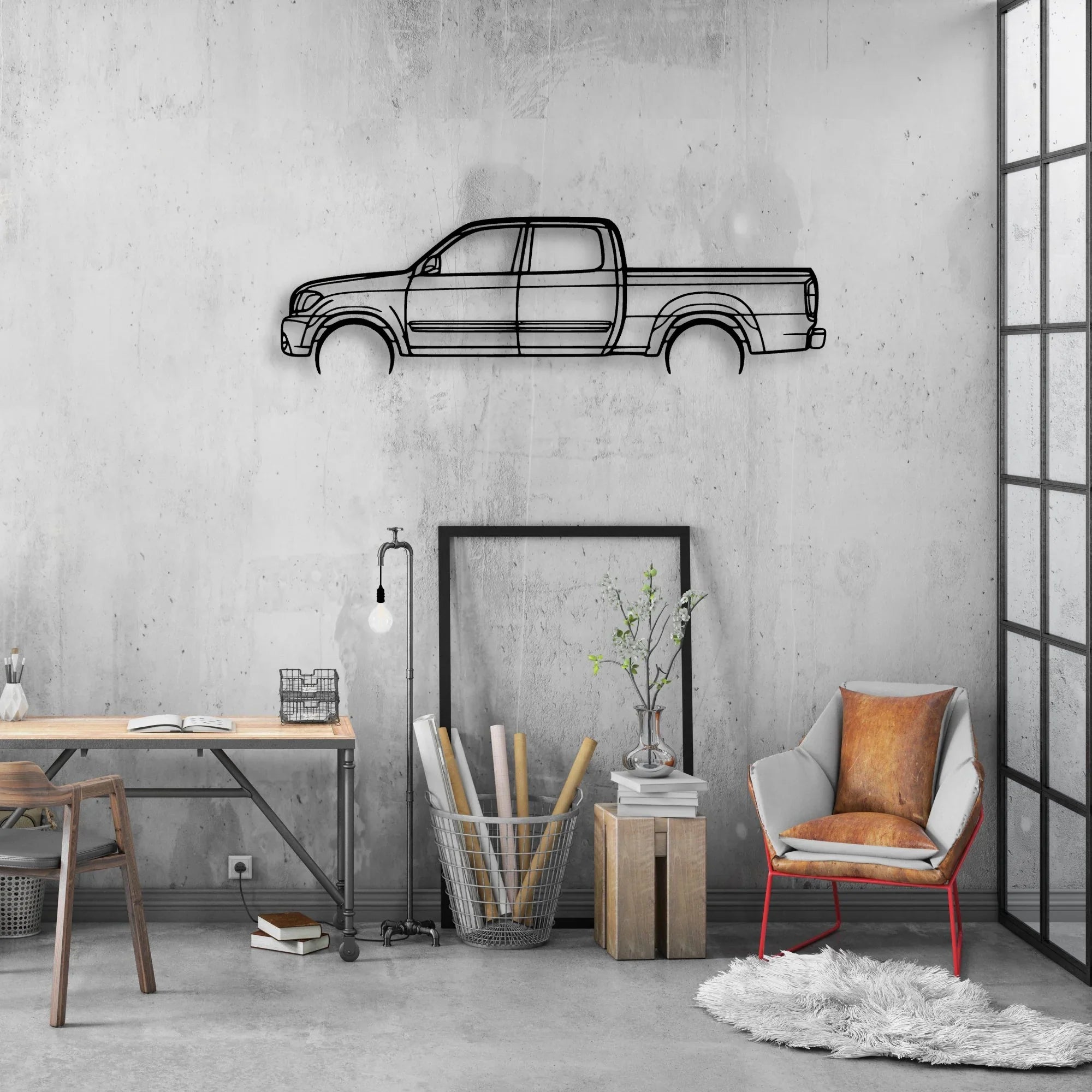 Tundra Double 2006 Classic Silhouette Metal Wall Art - Automotive Garage Decor